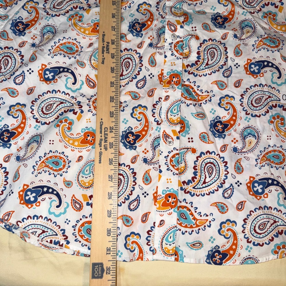 NWT Cremieux Denim Mens XL Paisley Stretch Button Down Shirt Long Sleeve - Picture 4 of 5